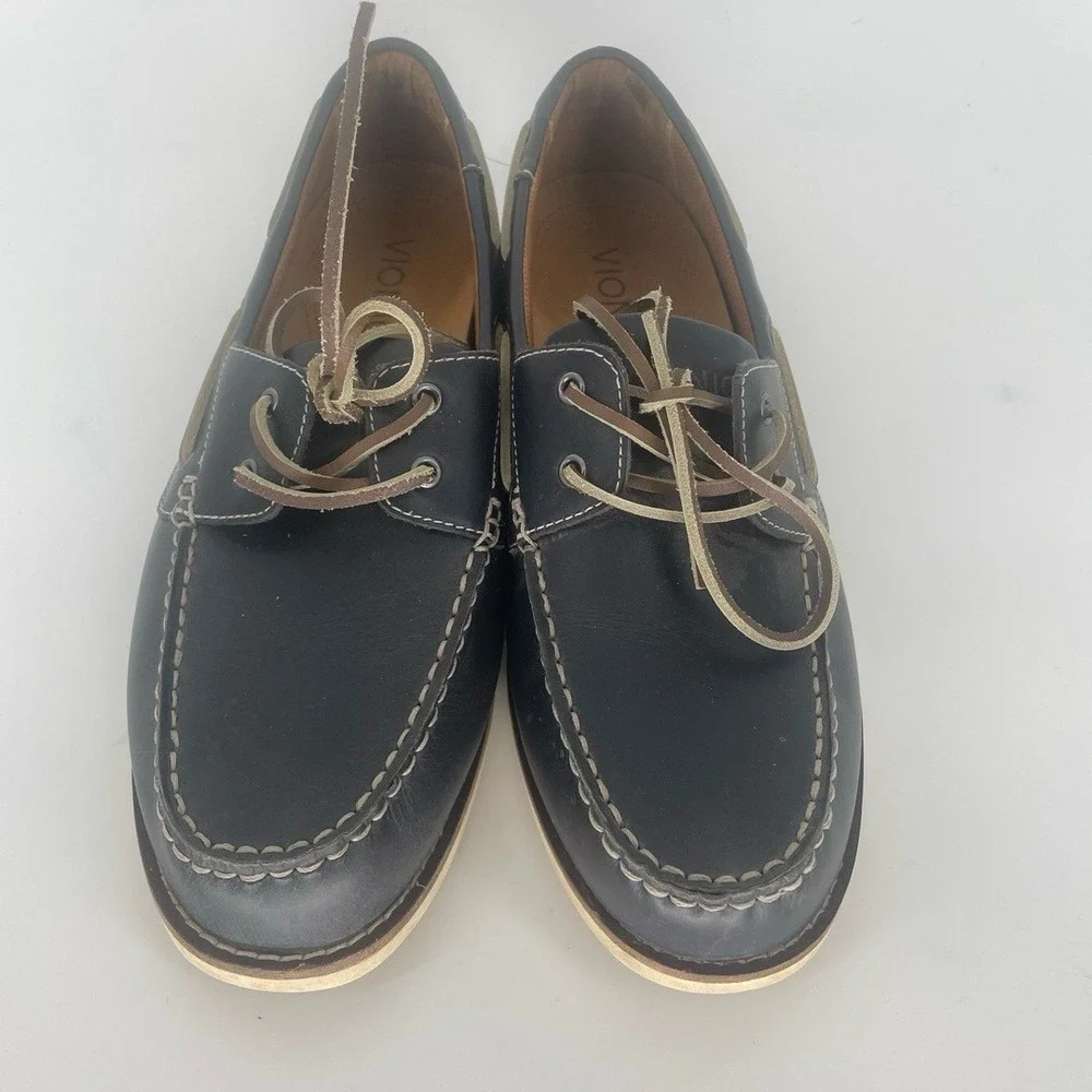 Vionic Spring Lloyd Boat Shoes Loafers‎ size 10 Navy Leather Preppy Comfort